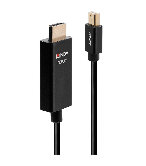 Cablu Lindy Active Mini DisplayPort la HDMI, 1m, Negru