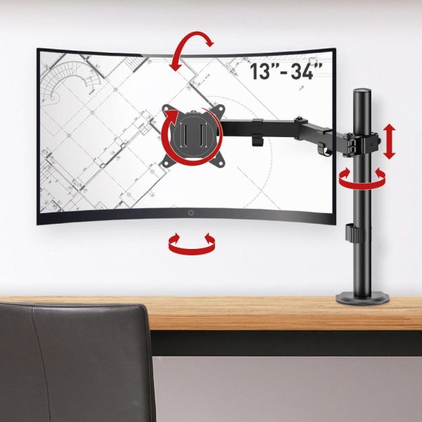 Suport monitor Barkan M121T, 13-34'', VESA Maxim 100x100 mm