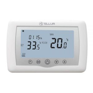 Termostat WiFi Tellur Smart, incalzire centrala, alb