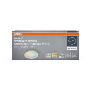 Spot LED RGB incastrat OSRAM SMART+ MATTER 100°, 12W, 1250