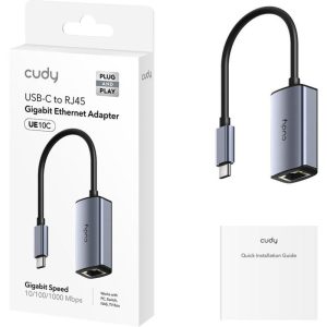 Adaptor Cudy UE10C USB C la RJ-45 Gigabit Ethernet, 0.1