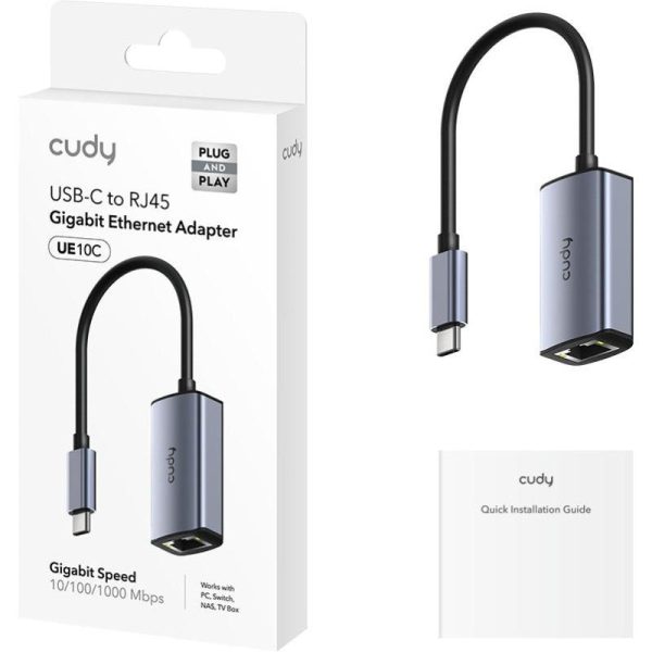 Adaptor Cudy UE10C USB C la RJ-45 Gigabit Ethernet, 0.1