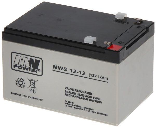 Acumulator AGM 12Ah 12V seria  MW Power,MWS12-12, terminal de