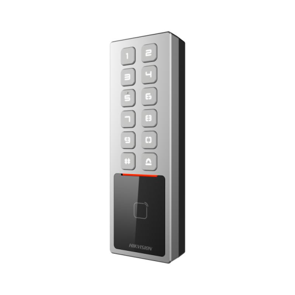 Cititor de proximitate cu tastatura Hikvision DS-K1T805MX, M1 card, RS-485