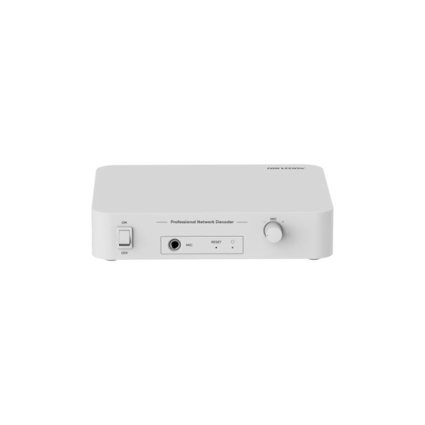 Network Decoder Hikvision, intrari audio: MIC/RCA, suporta: schedule/live/emergency broadcast, alarm