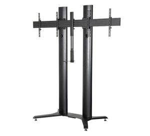 Stand mobil dublu B-Tech 56-65" 2m, negru