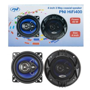 Difuzoare auto coaxiale PNI HIFI400, 80W, 4 Ohm, 10 cm,