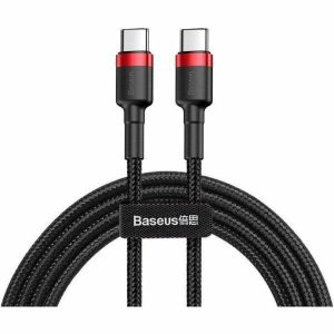 Cablu Baseus Cafule, USB Type-C/ USB Type-C, 1 m, rosu
