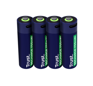 Baterii reincarcabile AA Trust, incarcate prin USB-C, putere intrare 1.2W,