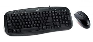 Kit wired tastatura si mouse Genius KM-200, taste numerice, Negru,