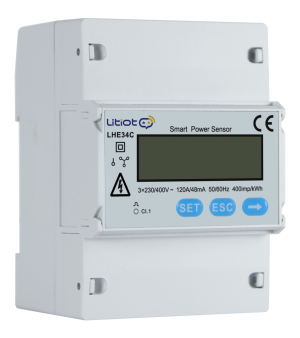 LIVOLTEK LHE34C 3P4W, DIN Rail indirect connection meter, with external