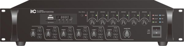 Mixer amplificator cu 6 zone de reglaj ITC TI-2406S, pentru