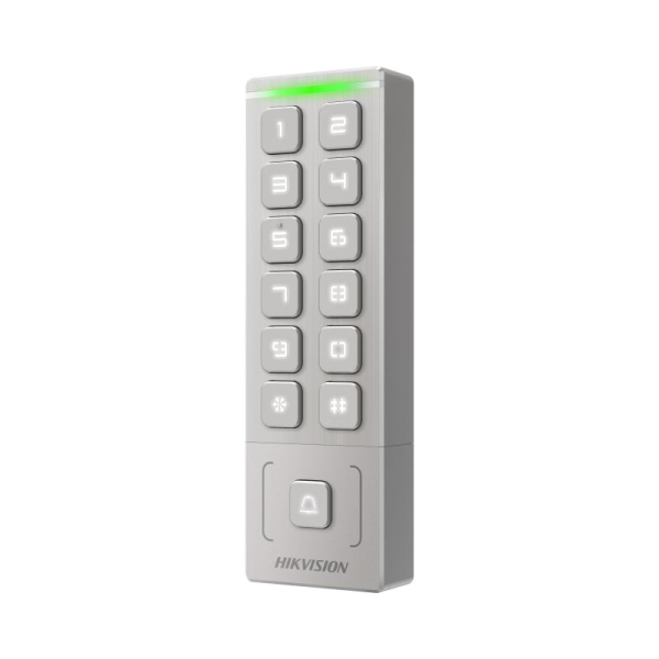 Cititor de proximitate cu tastatura Hikvision DS-K1T809EWX, card sau PIN,