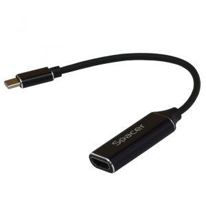 Cablu SPACER SP-CM-HDMIF-01, USB Type C/ HDMI, 0.15 m, Negru