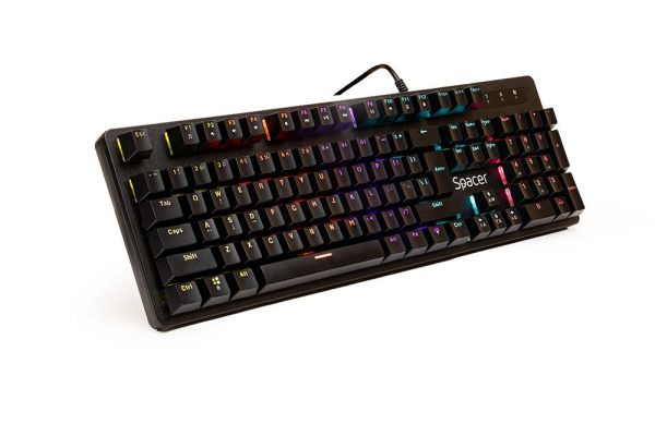 Tastatura Mecanica Gaming Spacer WARRIOR, RGB, USB, negru, US