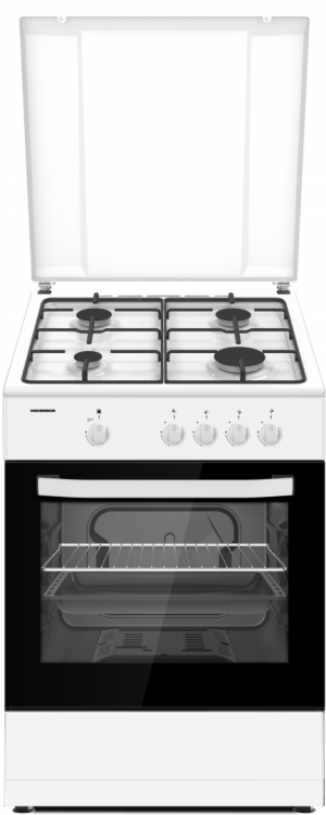 Aragaz gaz Heinner HFSC-SME66IWH, 4 arzatoare, aprindere electrica plita/cuptor, dispozitiv