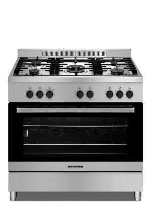 Aragaz gaz Heinner HFSC-S90LITGR-IX, 5 arzatoare, aprindere electrica plita/cuptor, dispozitiv