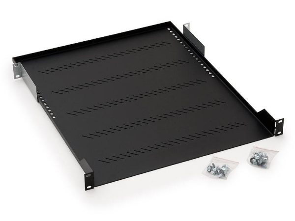Raft fix perforat Triton 19" 1U/350 capacitate incarcare 40kg, negru