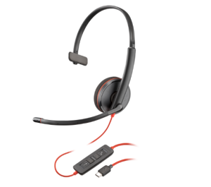 Casti Mono-casca HP Poly Blackwire 3210, Wired, Negru