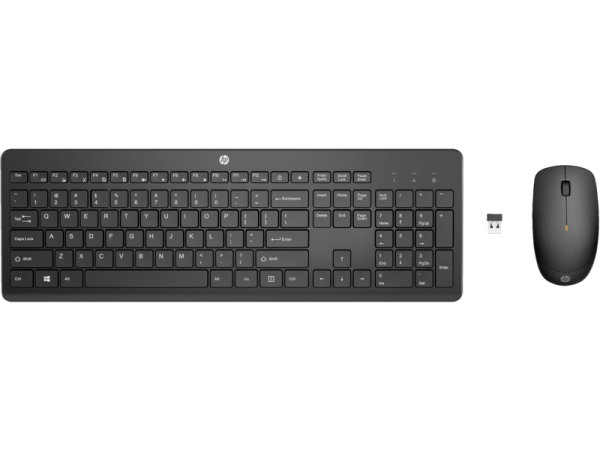 Kit wireless tastatura si mouse HP 235, taste numerice, negru