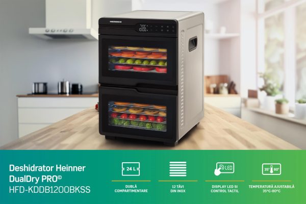 Deshidrator HEINNER DualDry Pro HFD-KDDB1200BKSS