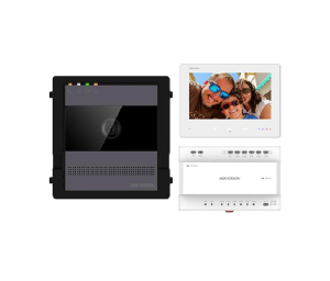 Kit videointercom IP Hikvision DS-KIS704EY/AL; kit-ul contine: 1x DS- KH7300EY-WTE2/WH,