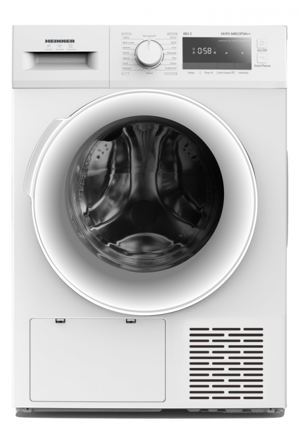 Uscator de rufe HEINNER HHPD-M8G3PDA++, 8 kg, Clasa: E, Alb