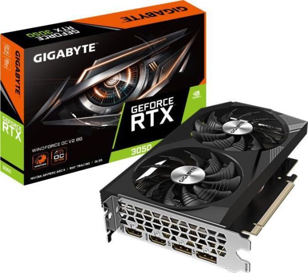 Placa video Gigabyte GEFORCE RTX 3050 WINDFORCE OC V2, 8GB