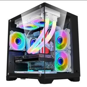 Carcasa 1st PLAYER MV5-TP-BK, RGB, Cube Tower, Black