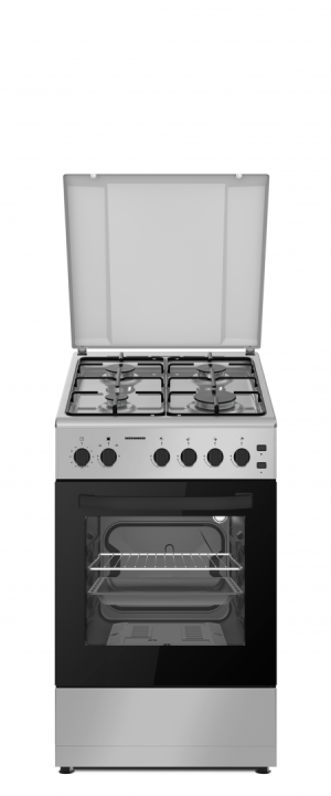 Aragaz gaz Heinner HFSC-S60LITGSL, 4 arzatoare, aprindere electrica plita/cuptor, dispozitiv