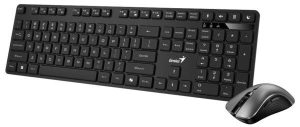 Kit Wireless tastatura si mouse Genius KM-8216S, taste numerice, Negru,