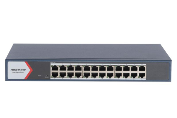 Switch Hikvision DS-3E1524-EIV3: 24 × gigabit RJ45 ports, tensiune alimentare