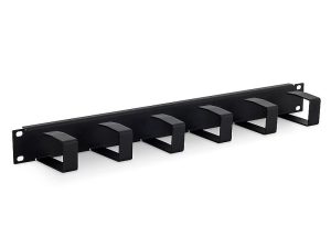 19' cable management panel 1U,6x inele 70 x 40 mm