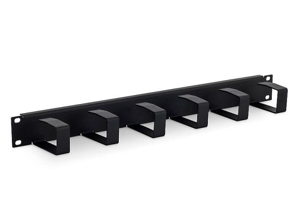 19' cable management panel 1U,6x inele 70 x 40 mm