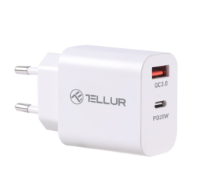Incarcator priza Tellur PDHC101 Dual Port, PD 20W + QC3.0