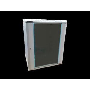 Rack 12U 600x600, montare pe perete, usa din sticla, panouri