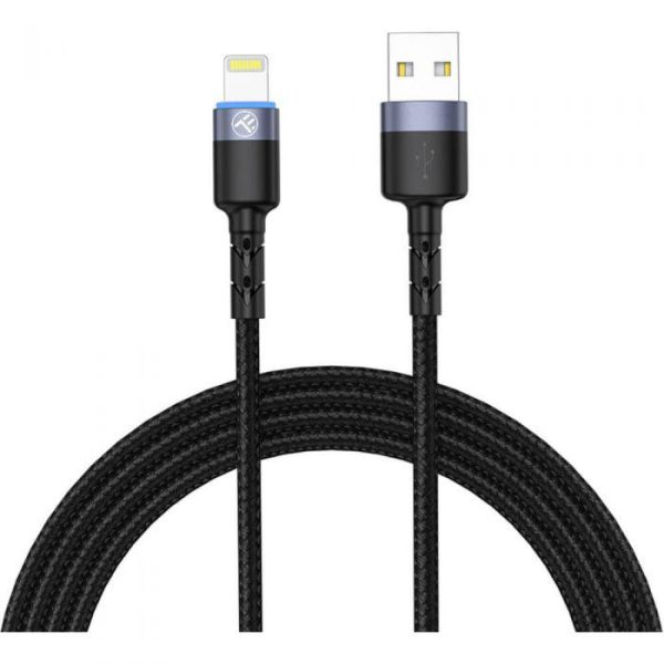 Cablu Tellur Lightning cu LED, USB-A/ Lightning, 2 m, Negru
