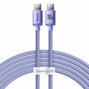 Cablu Baseus Crystal Shine, USB C/ USB C, 2 m,