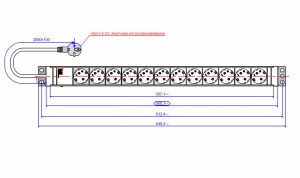 Bachmann IT PDU 12 x prize Schuko, 1.5U, impamantare, fara
