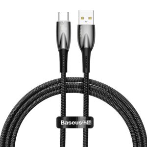 Cablu Baseus Glimmer, USB A/ USB C, 1 m, Negru