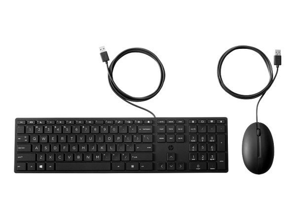 Kit wired tastatura si mouse HP 320MK, taste numerice, negru