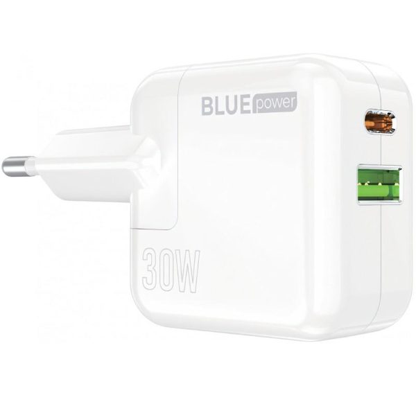 Incarcator retea BLUE Power BC111A, 30W, 2 porturi, Alb