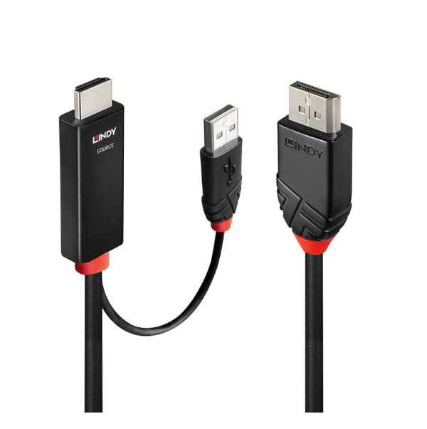 Cablu Lindy HDMI/ DisplayPort, 1m, Negru