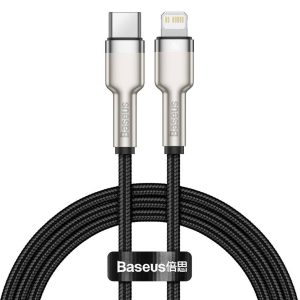 Cablu Baseus Cafule, Lightning/ USB C, 1 m, Negru