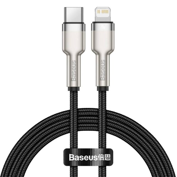 Cablu Baseus Cafule, Lightning/ USB C, 1 m, Negru