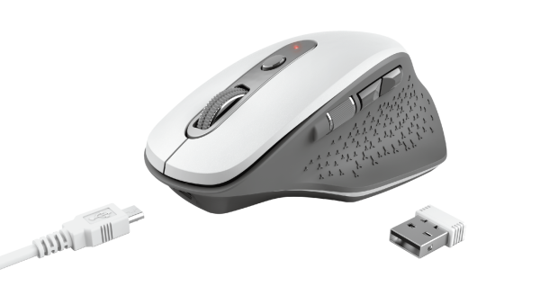 Mouse Wireless Trust Ozaa, 2400 dpi, Alb