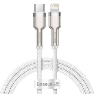 Cablu Baseus Cafule, Lightning/ USB C, 1 m, Alb