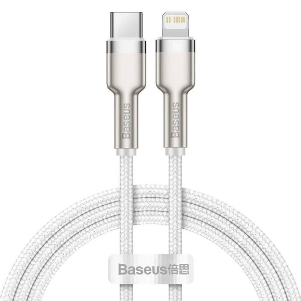 Cablu Baseus Cafule, Lightning/ USB C, 1 m, Alb