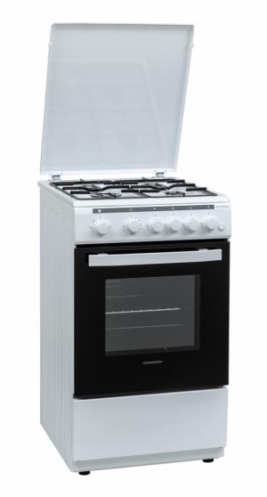 Aragaz gaz Heinner HFSC-V60LITGRWH, 4 arzatoare, aprindere electrica plita/cuptor, dispozitiv