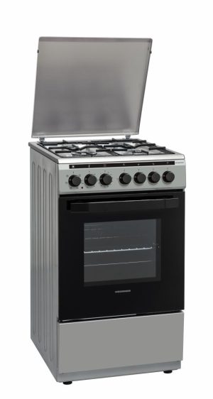 Aragaz mixt Heinner HFSC-V60LITGC-SS, 4 arzatoare gaz, gratar Email, Cuptor